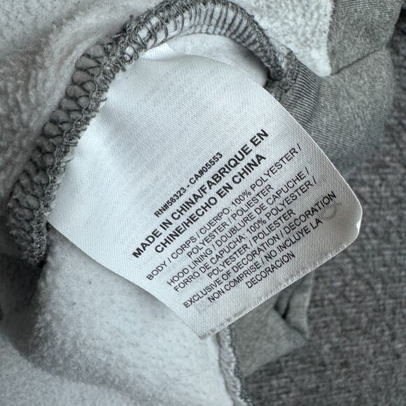 Nike Swoosh Hoodie Men’s XL Gray Dri Fit Logo Skate Grunge Check Sweatshirt Y2K - Picture 3 of 6